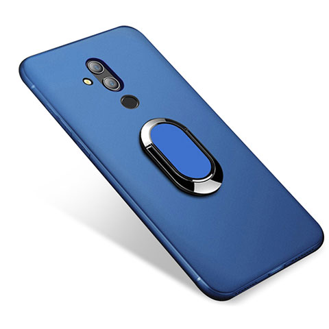 Funda Silicona Carcasa Ultrafina Goma con Magnetico Anillo de dedo Soporte para Huawei Maimang 7 Azul