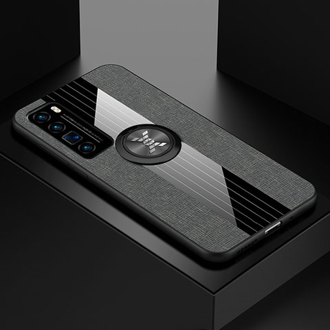 Funda Silicona Carcasa Ultrafina Goma con Magnetico Anillo de dedo Soporte para Huawei Nova 7 Pro 5G Gris