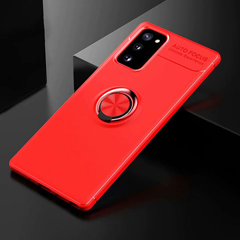 Funda Silicona Carcasa Ultrafina Goma con Magnetico Anillo de dedo Soporte para Samsung Galaxy S20 FE ((2022)) 5G Rojo