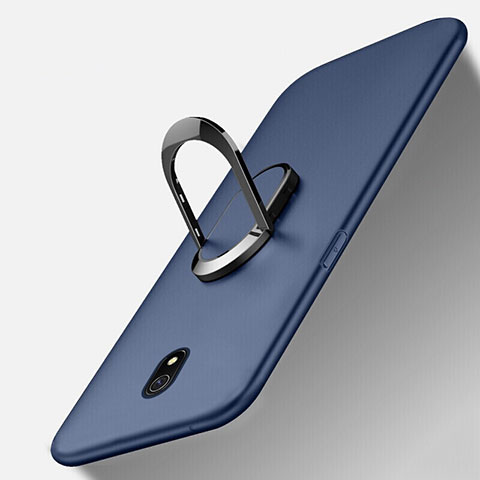 Funda Silicona Carcasa Ultrafina Goma con Magnetico Anillo de dedo Soporte para Xiaomi Redmi 8A Azul