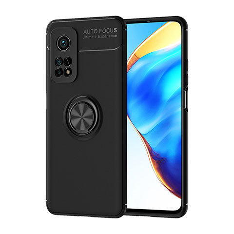 Funda Silicona Carcasa Ultrafina Goma con Magnetico Anillo de dedo Soporte SD1 para Xiaomi Mi 10T Pro 5G Negro