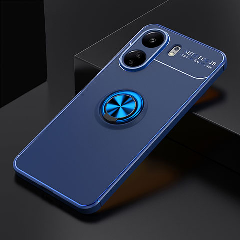Funda Silicona Carcasa Ultrafina Goma con Magnetico Anillo de dedo Soporte SD1 para Xiaomi Redmi 13C Azul