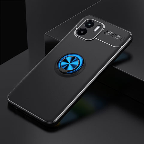 Funda Silicona Carcasa Ultrafina Goma con Magnetico Anillo de dedo Soporte SD1 para Xiaomi Redmi A2 Plus Azul y Negro
