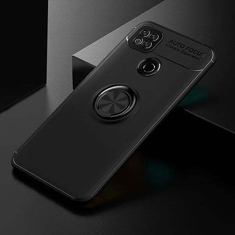 Funda Silicona Carcasa Ultrafina Goma con Magnetico Anillo de dedo Soporte SD2 para Xiaomi Redmi 10A 4G Negro
