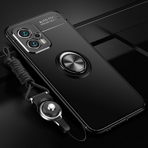 Funda Silicona Carcasa Ultrafina Goma con Magnetico Anillo de dedo Soporte SD3 para Xiaomi Poco X4 GT 5G Negro