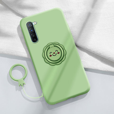 Funda Silicona Carcasa Ultrafina Goma con Magnetico Anillo de dedo Soporte T01 para Oppo A91 Cian