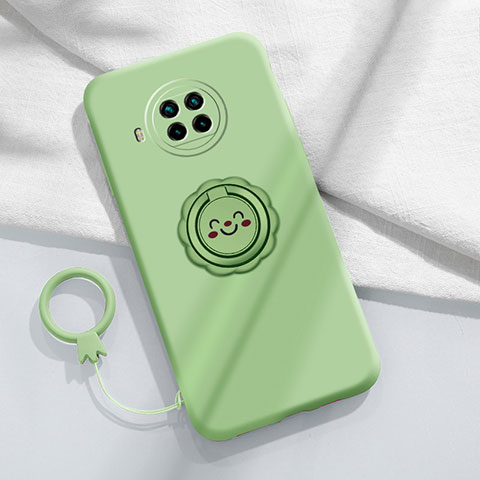 Funda Silicona Carcasa Ultrafina Goma con Magnetico Anillo de dedo Soporte T01 para Xiaomi Mi 10T Lite 5G Menta Verde