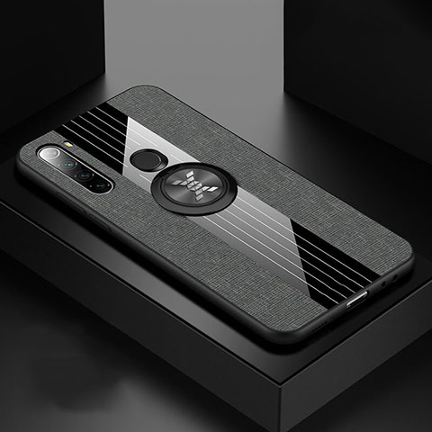 Funda Silicona Carcasa Ultrafina Goma con Magnetico Anillo de dedo Soporte T01 para Xiaomi Redmi Note 8 (2021) Gris