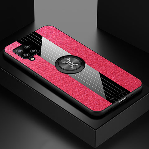 Funda Silicona Carcasa Ultrafina Goma con Magnetico Anillo de dedo Soporte X01L para Samsung Galaxy A42 5G Rojo