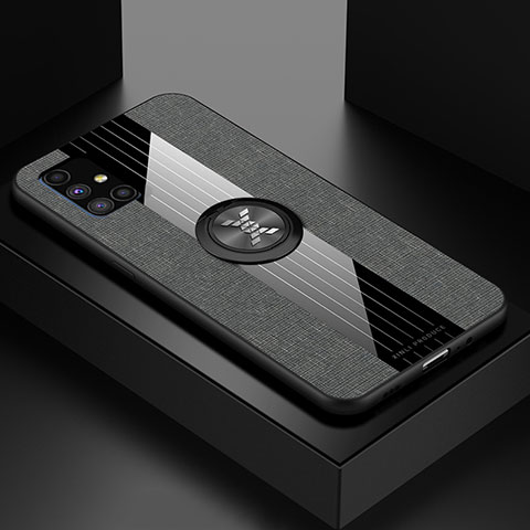 Funda Silicona Carcasa Ultrafina Goma con Magnetico Anillo de dedo Soporte X01L para Samsung Galaxy M51 Gris