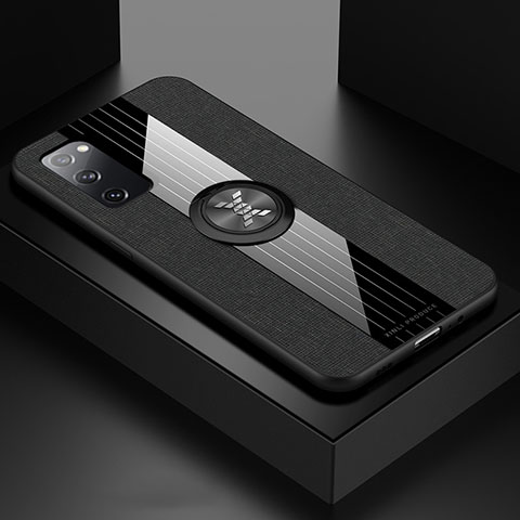 Funda Silicona Carcasa Ultrafina Goma con Magnetico Anillo de dedo Soporte X01L para Samsung Galaxy S20 FE (2022) 5G Negro