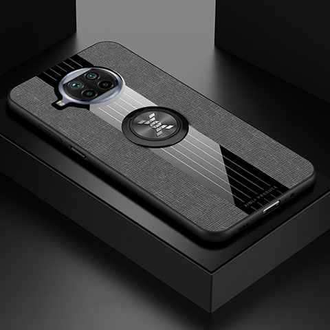 Funda Silicona Carcasa Ultrafina Goma con Magnetico Anillo de dedo Soporte X01L para Xiaomi Mi 10T Lite 5G Gris