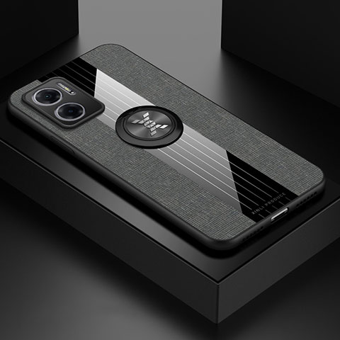 Funda Silicona Carcasa Ultrafina Goma con Magnetico Anillo de dedo Soporte X01L para Xiaomi Redmi 11 Prime 5G Gris