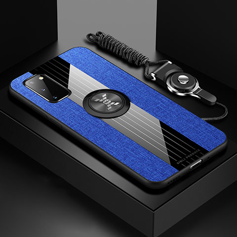Funda Silicona Carcasa Ultrafina Goma con Magnetico Anillo de dedo Soporte X03L para Samsung Galaxy S20 Azul
