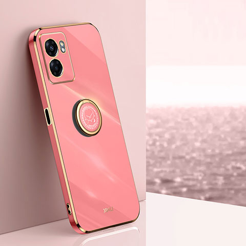 Funda Silicona Carcasa Ultrafina Goma con Magnetico Anillo de dedo Soporte XL1 para OnePlus Nord N20 SE Rosa Roja