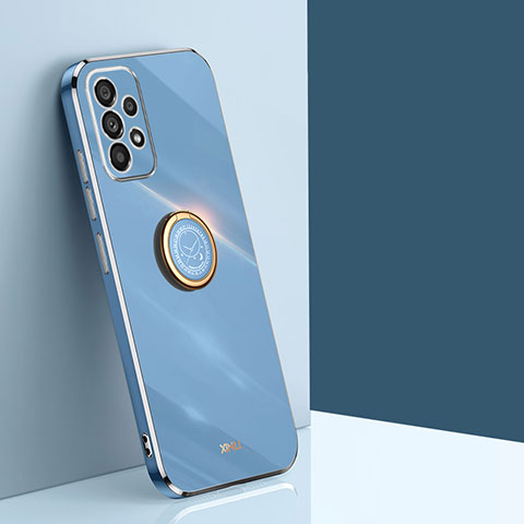 Funda Silicona Carcasa Ultrafina Goma con Magnetico Anillo de dedo Soporte XL1 para Samsung Galaxy A23 5G Azul