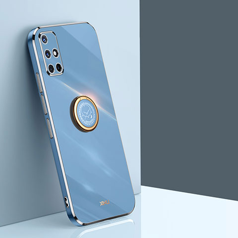 Funda Silicona Carcasa Ultrafina Goma con Magnetico Anillo de dedo Soporte XL1 para Samsung Galaxy A51 4G Azul