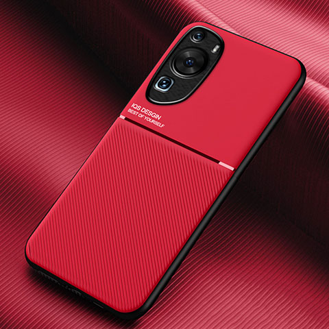Funda Silicona Carcasa Ultrafina Goma con Magnetico para Huawei P60 Art Rojo