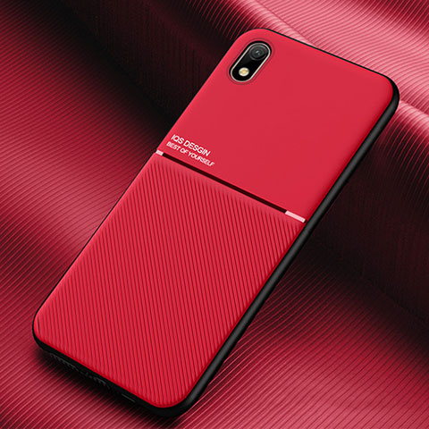 Funda Silicona Carcasa Ultrafina Goma con Magnetico para Samsung Galaxy A01 Core Rojo