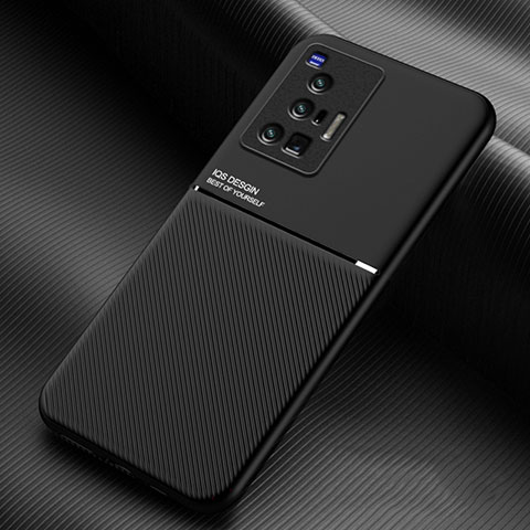 Funda Silicona Carcasa Ultrafina Goma con Magnetico para Vivo X70 Pro 5G Negro