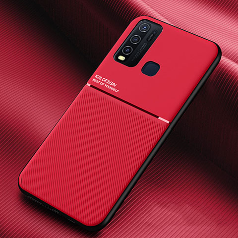 Funda Silicona Carcasa Ultrafina Goma con Magnetico para Vivo Y50 Rojo