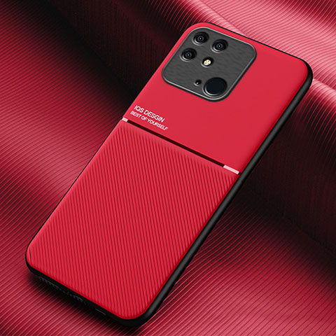 Funda Silicona Carcasa Ultrafina Goma con Magnetico para Xiaomi Redmi 10 India Rojo