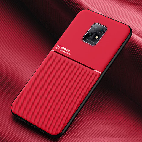 Funda Silicona Carcasa Ultrafina Goma con Magnetico para Xiaomi Redmi 10X 5G Rojo