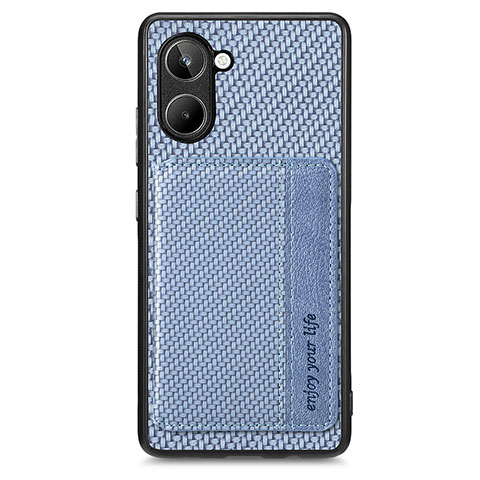 Funda Silicona Carcasa Ultrafina Goma con Magnetico S01D para Realme 10 4G Azul