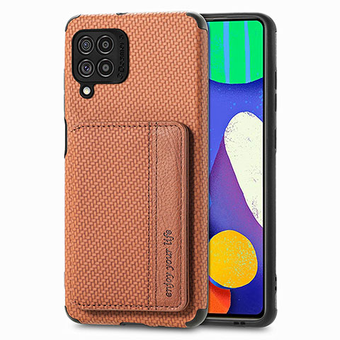 Funda Silicona Carcasa Ultrafina Goma con Magnetico S01D para Samsung Galaxy F62 5G Marron