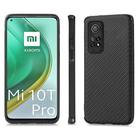 Funda Silicona Carcasa Ultrafina Goma con Magnetico S01D para Xiaomi Mi 10T 5G Negro