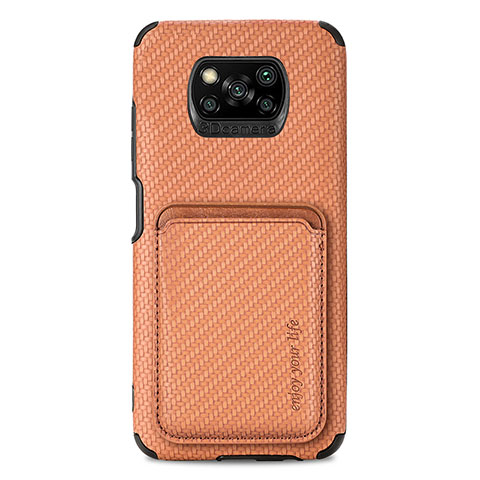 Funda Silicona Carcasa Ultrafina Goma con Magnetico S01D para Xiaomi Poco X3 Marron