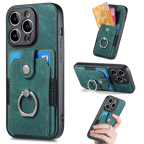 Funda Silicona Carcasa Ultrafina Goma con Magnetico S02D para Apple iPhone 14 Pro Verde