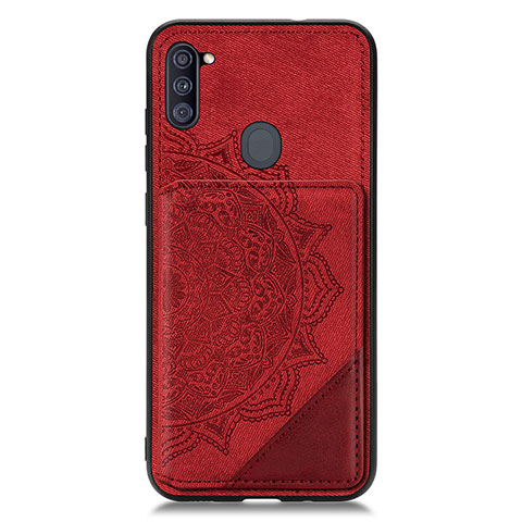 Funda Silicona Carcasa Ultrafina Goma con Magnetico S02D para Samsung Galaxy A11 Rojo