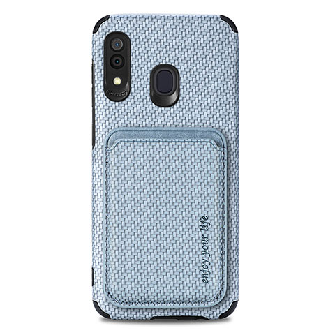 Funda Silicona Carcasa Ultrafina Goma con Magnetico S02D para Samsung Galaxy A20 Azul