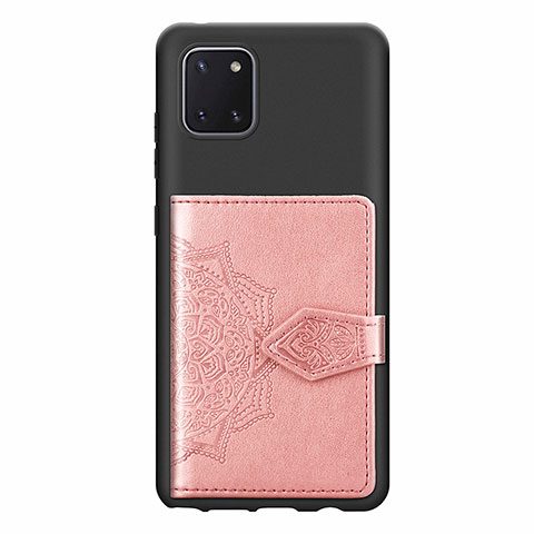 Funda Silicona Carcasa Ultrafina Goma con Magnetico S02D para Samsung Galaxy A81 Rosa