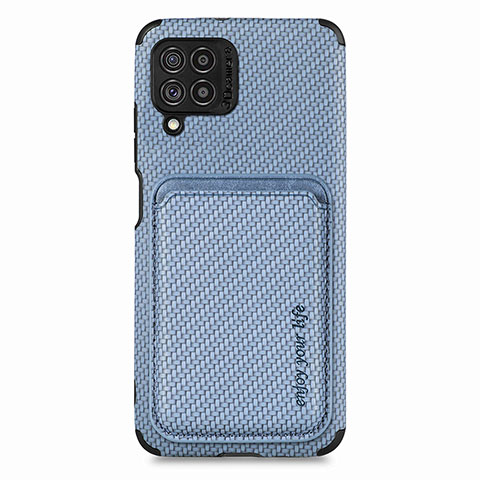Funda Silicona Carcasa Ultrafina Goma con Magnetico S02D para Samsung Galaxy F62 5G Azul