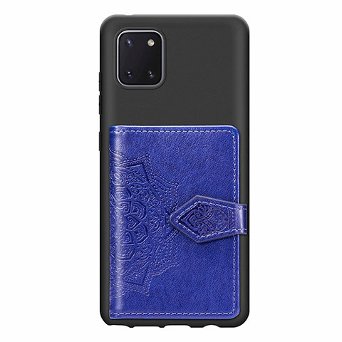 Funda Silicona Carcasa Ultrafina Goma con Magnetico S02D para Samsung Galaxy Note 10 Lite Azul