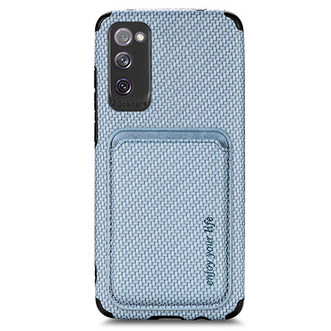 Funda Silicona Carcasa Ultrafina Goma con Magnetico S02D para Samsung Galaxy S20 Lite 5G Azul