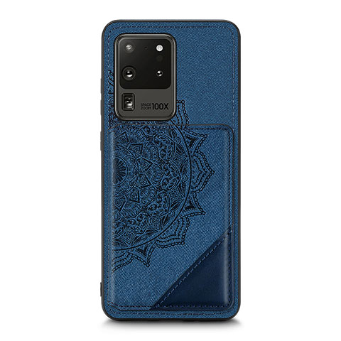 Funda Silicona Carcasa Ultrafina Goma con Magnetico S03D para Samsung Galaxy S20 Ultra Azul