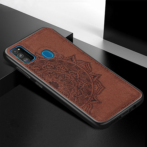 Funda Silicona Carcasa Ultrafina Goma con Magnetico S04D para Samsung Galaxy M30s Marron