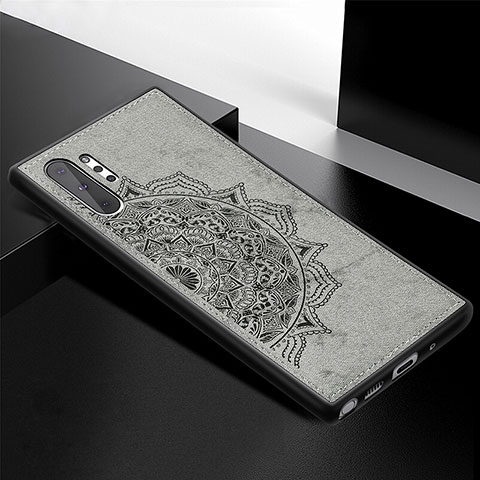 Funda Silicona Carcasa Ultrafina Goma con Magnetico S04D para Samsung Galaxy Note 10 Plus 5G Gris