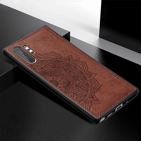 Funda Silicona Carcasa Ultrafina Goma con Magnetico S04D para Samsung Galaxy Note 10 Plus 5G Marron