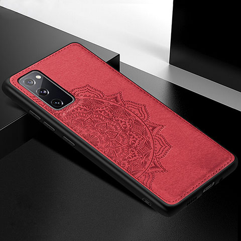 Funda Silicona Carcasa Ultrafina Goma con Magnetico S04D para Samsung Galaxy S20 FE 5G Rojo