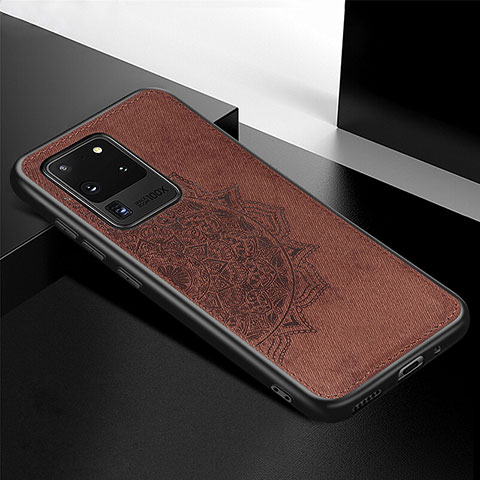 Funda Silicona Carcasa Ultrafina Goma con Magnetico S04D para Samsung Galaxy S20 Ultra Marron