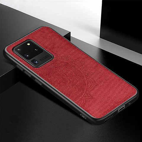 Funda Silicona Carcasa Ultrafina Goma con Magnetico S04D para Samsung Galaxy S20 Ultra Rojo