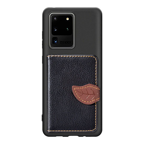 Funda Silicona Carcasa Ultrafina Goma con Magnetico S06D para Samsung Galaxy S20 Ultra Negro
