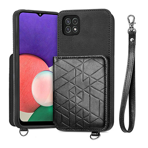 Funda Silicona Carcasa Ultrafina Goma con Magnetico S08D para Samsung Galaxy A22 5G Negro