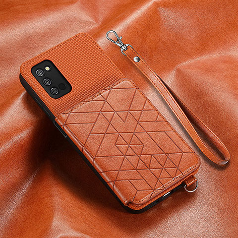 Funda Silicona Carcasa Ultrafina Goma con Magnetico S08D para Samsung Galaxy M02s Marron