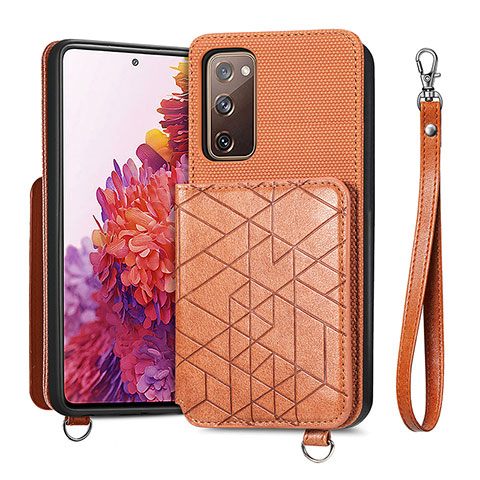 Funda Silicona Carcasa Ultrafina Goma con Magnetico S08D para Samsung Galaxy S20 FE (2022) 5G Marron
