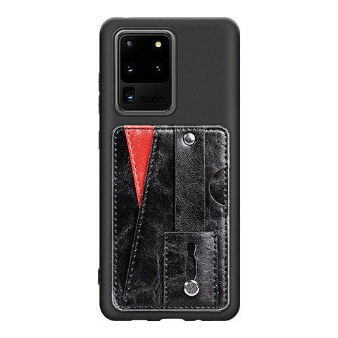 Funda Silicona Carcasa Ultrafina Goma con Magnetico S08D para Samsung Galaxy S20 Ultra 5G Negro